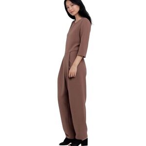 Kaarem Agati Mid Sleeve Jumpsuit- Cocoa Brown Large